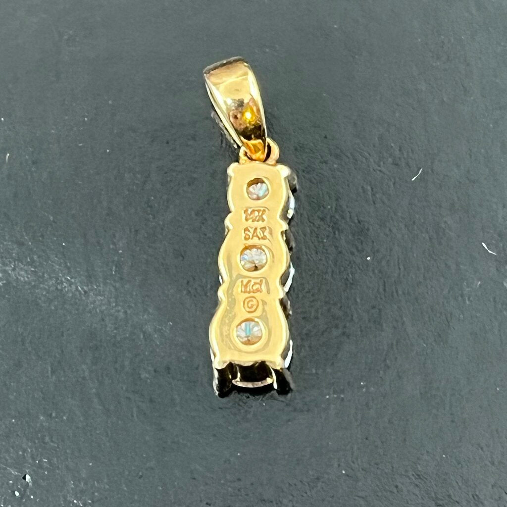 14k Triple Diamond Pendant