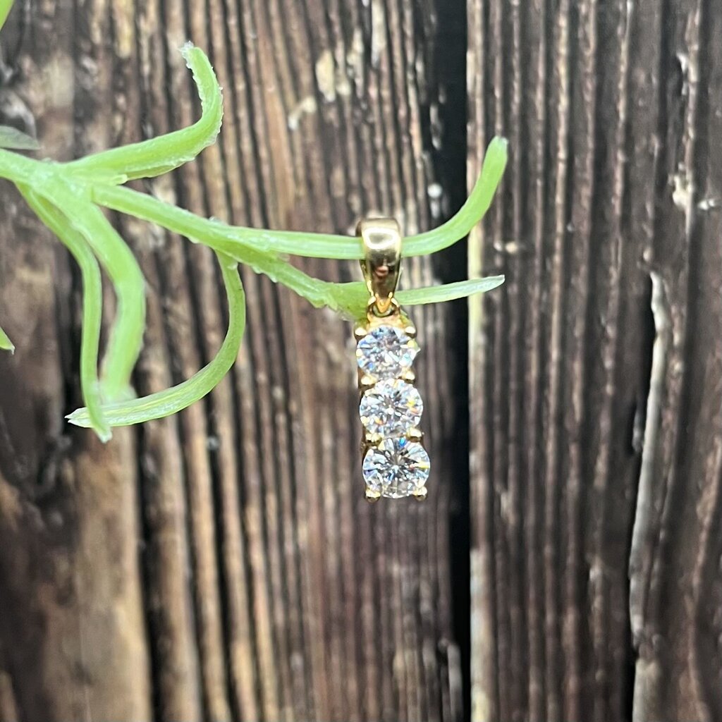 14k Triple Diamond Pendant
