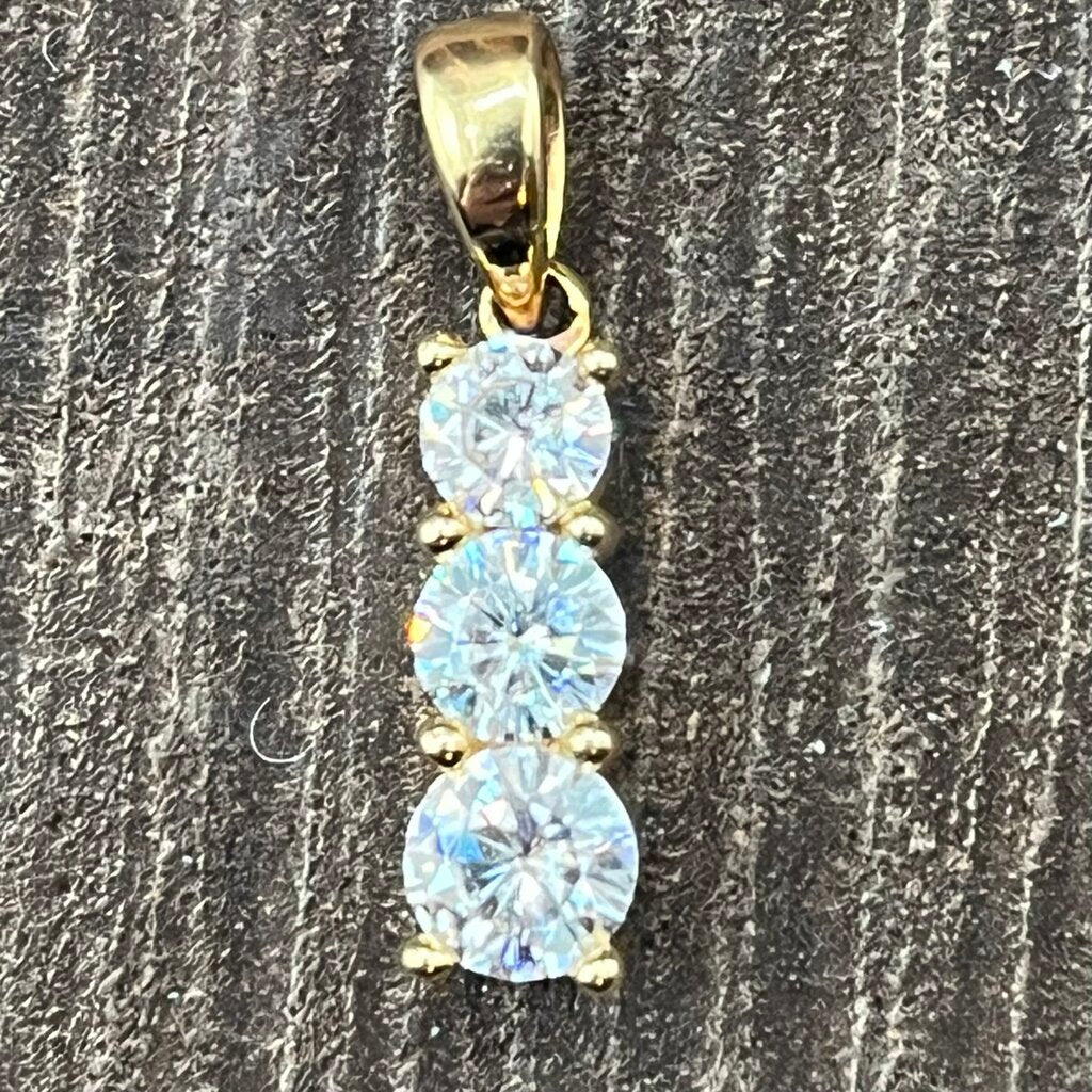 14k Triple Diamond Pendant