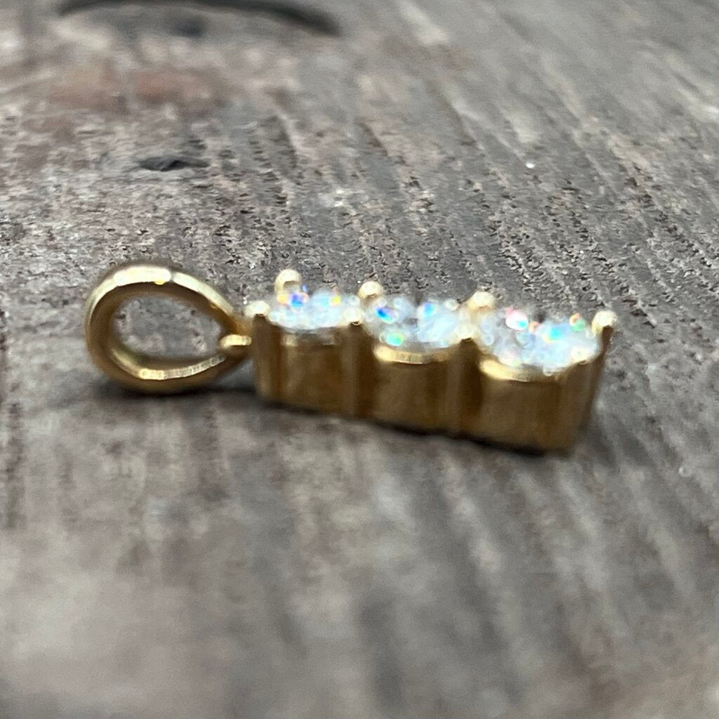 14k Triple Diamond Pendant