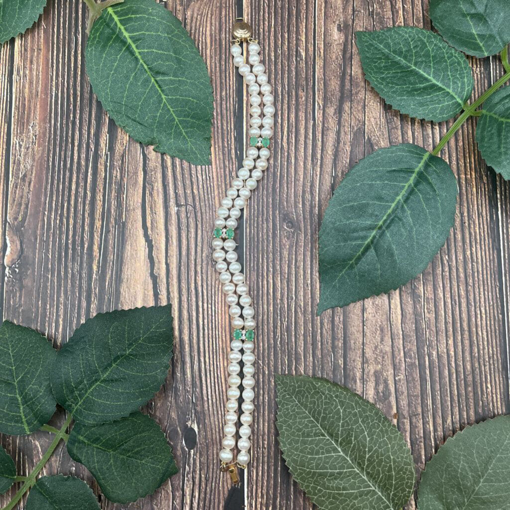 14k Pearl & Gem Bracelet