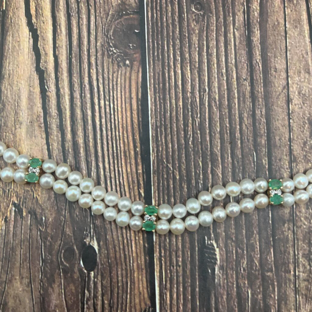 14k Pearl & Gem Bracelet