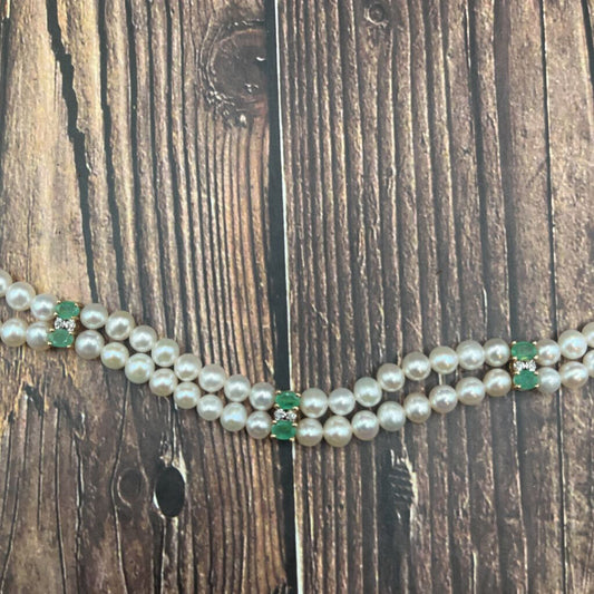 14k Pearl & Gem Bracelet
