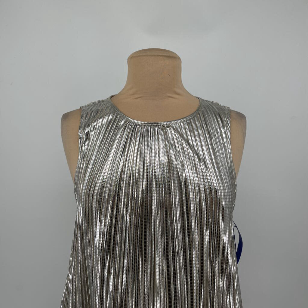 Anthropologie Pleated Metallic Top