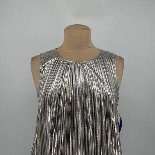Anthropologie Pleated Metallic Top