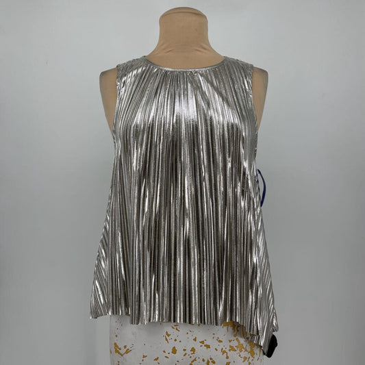 Anthropologie Pleated Metallic Top