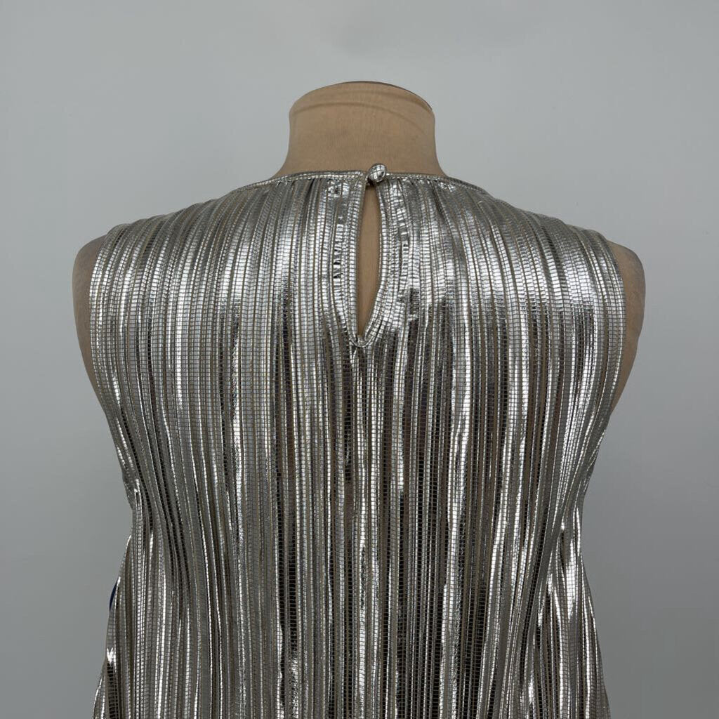 Anthropologie Pleated Metallic Top