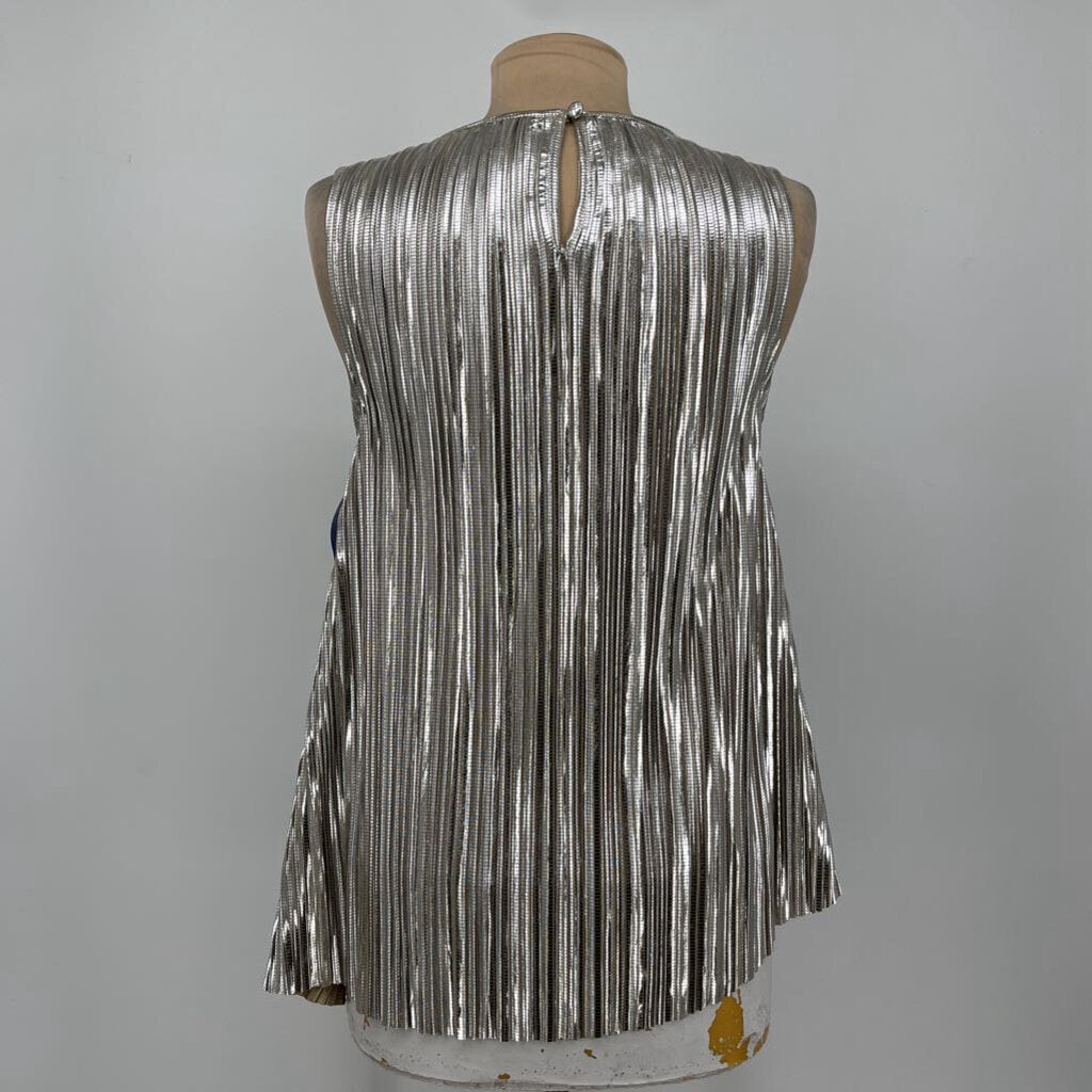 Anthropologie Pleated Metallic Top