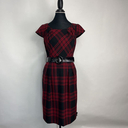 Tahari Sleeveless Plaid Dress