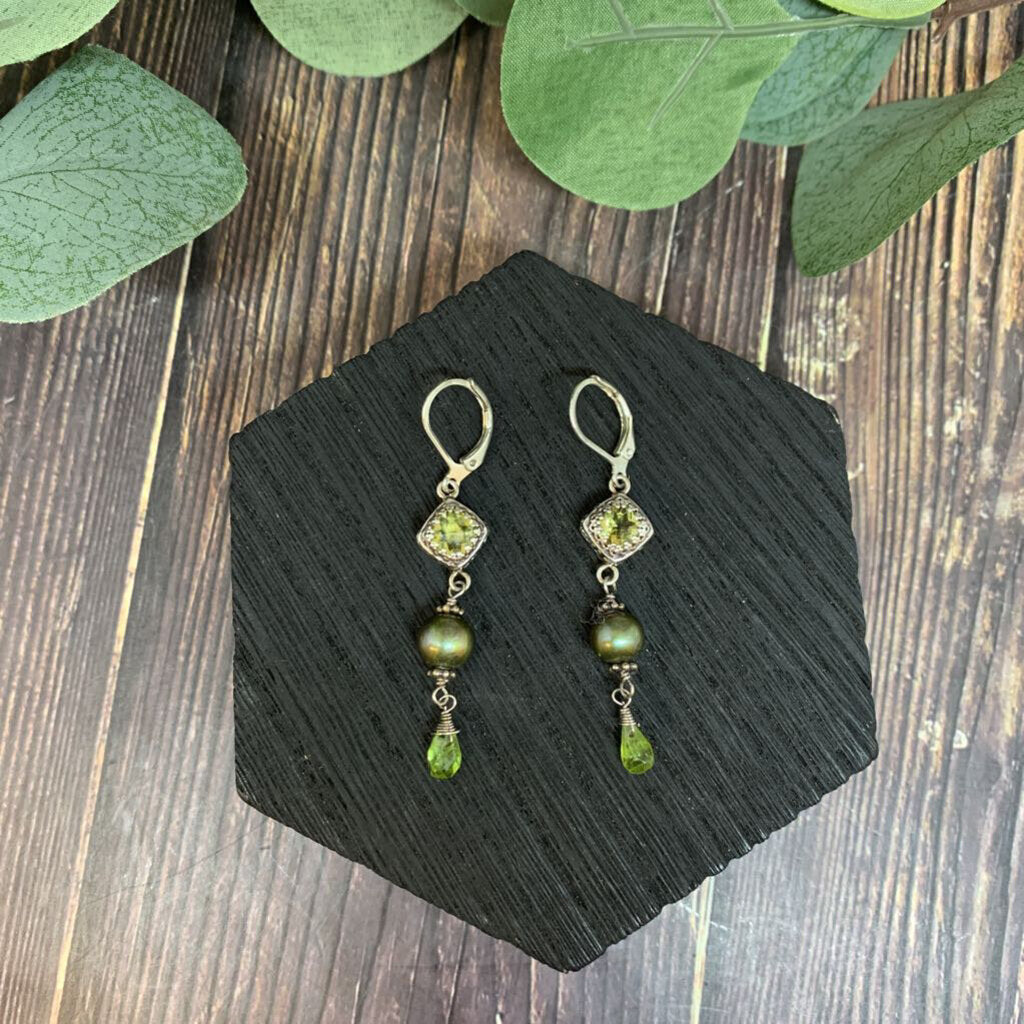 Sara Blaine Sterling, Gem, Pearl Earrings