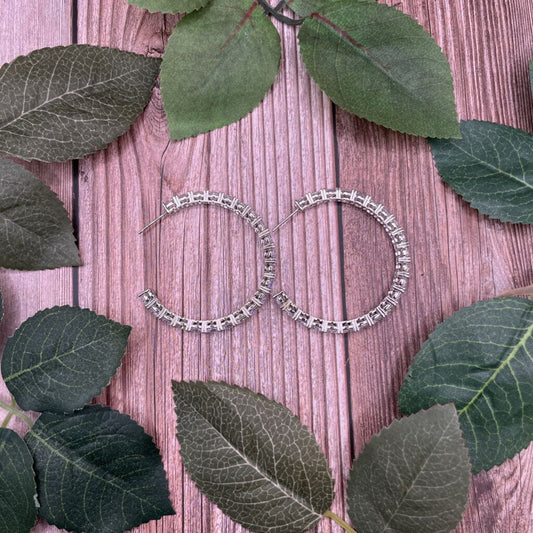 Rhinestone Hoop Earrings