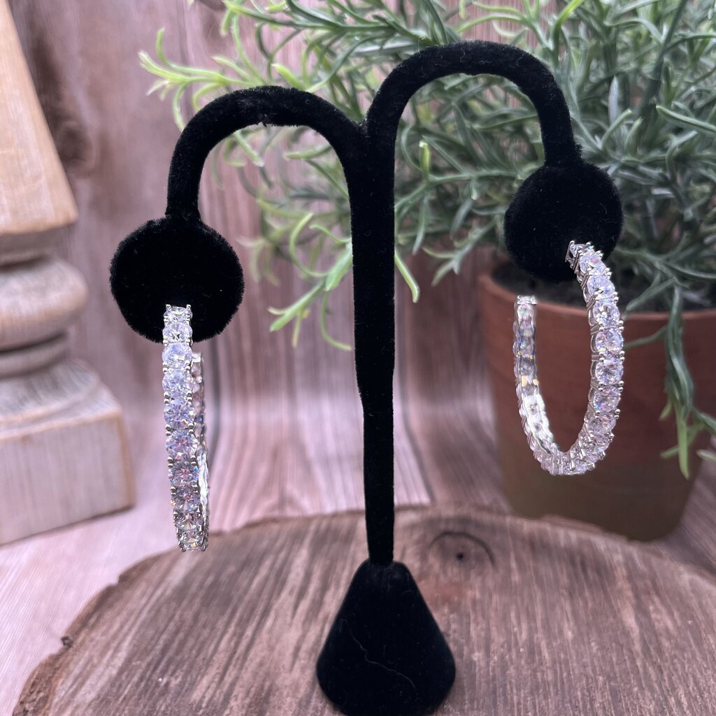 Rhinestone Hoop Earrings