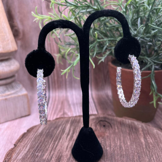 Rhinestone Hoop Earrings