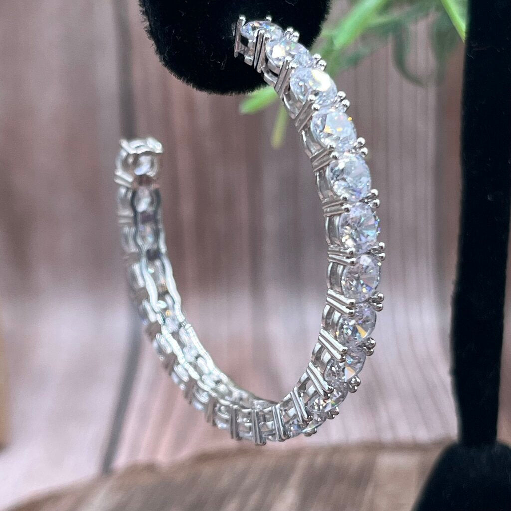 Rhinestone Hoop Earrings