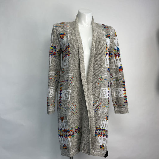 On Blue Long Aztec Cardigan