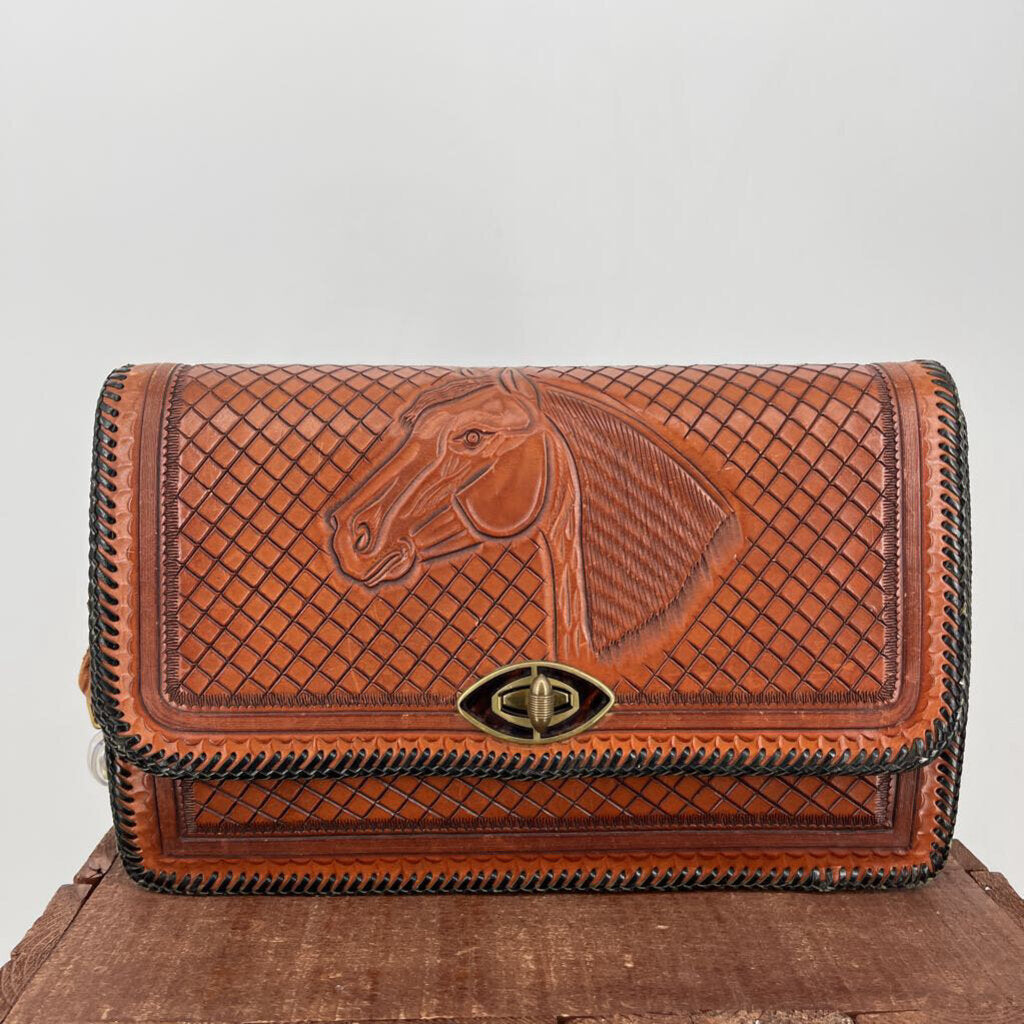 Tooled Leather Shoulder Bag