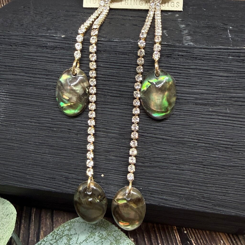 Anthropologie Rhinestone Tassel Earrings