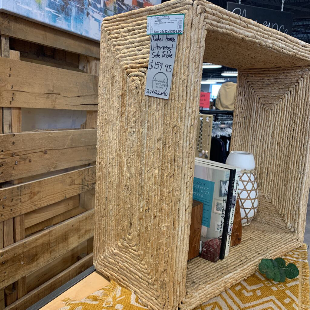 Square Wicker Side Table