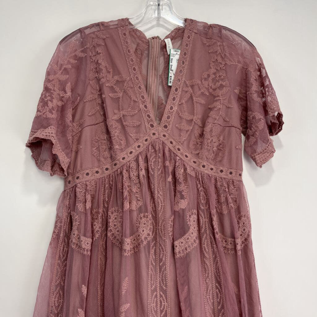 Pink Blush S/s Lace Dress