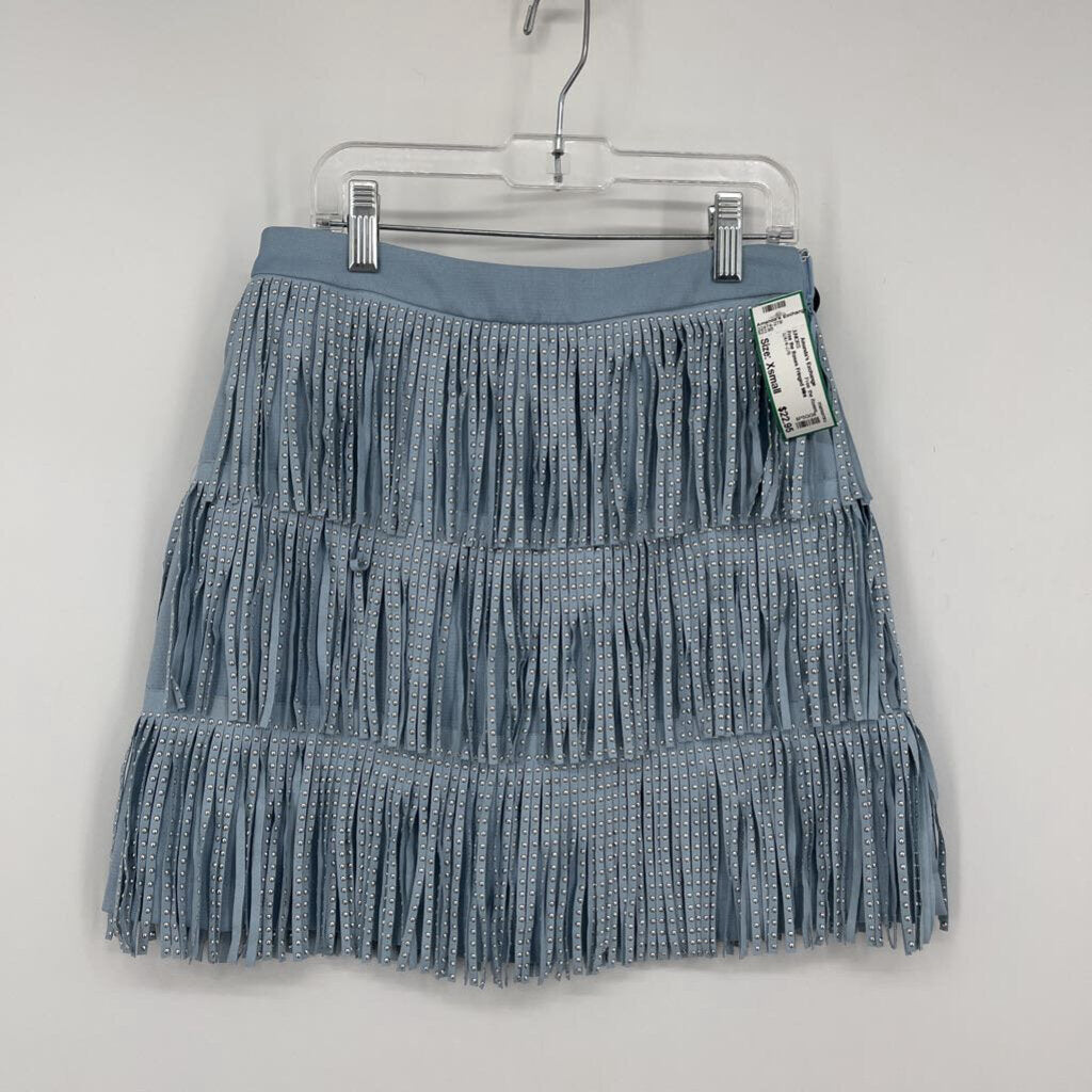 Free the Roses Fringed Mini Skirt