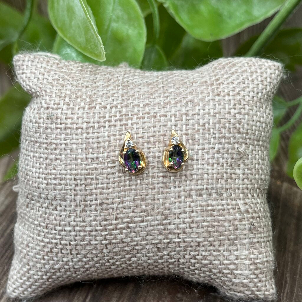 10k Mystic Topaz Earrings
