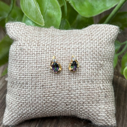 10k Mystic Topaz Earrings