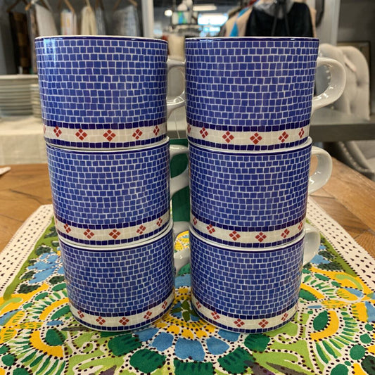 Dansk Checkered Coffee Mugs