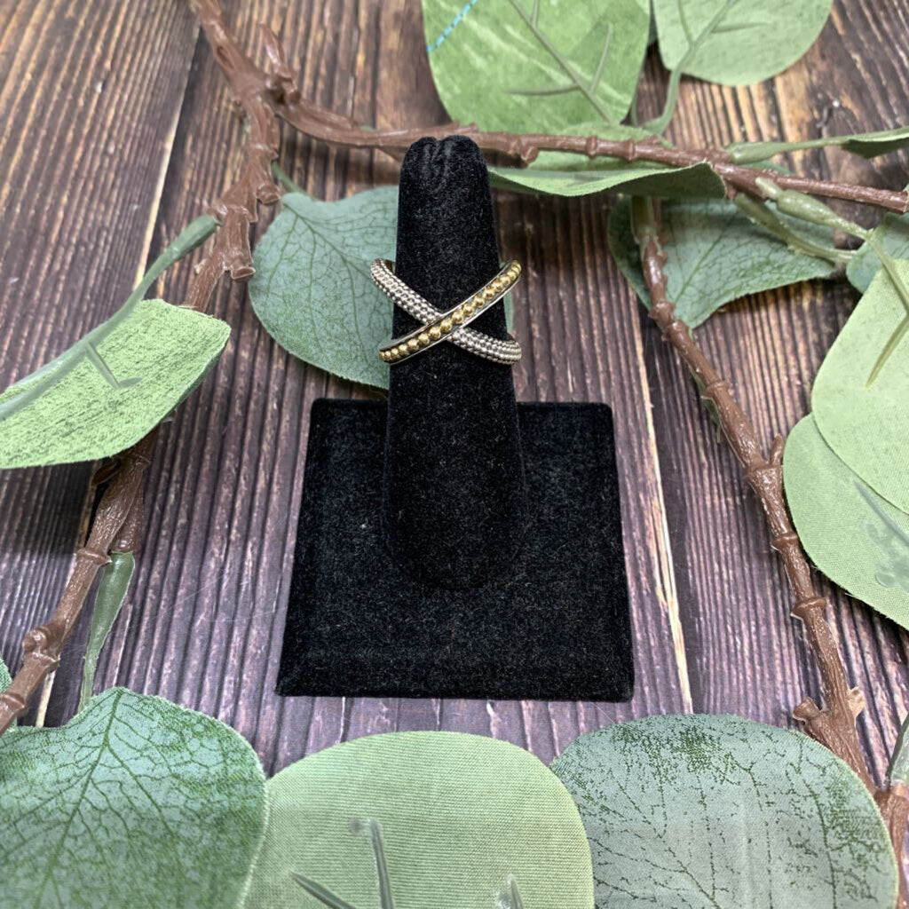 Lagos Two Tone X Ring