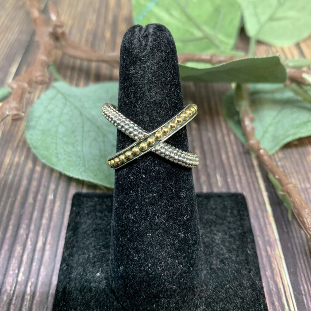 Lagos Two Tone X Ring