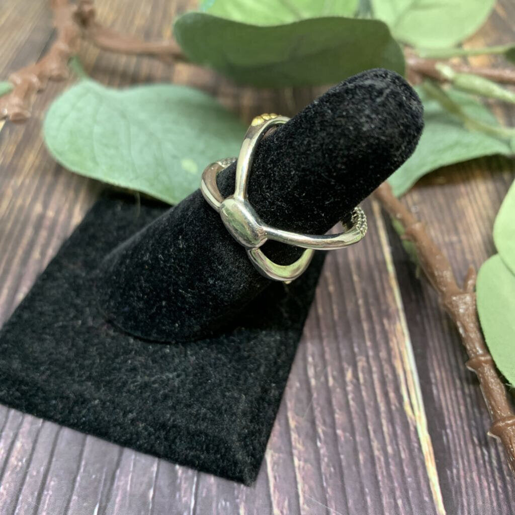 Lagos Two Tone X Ring