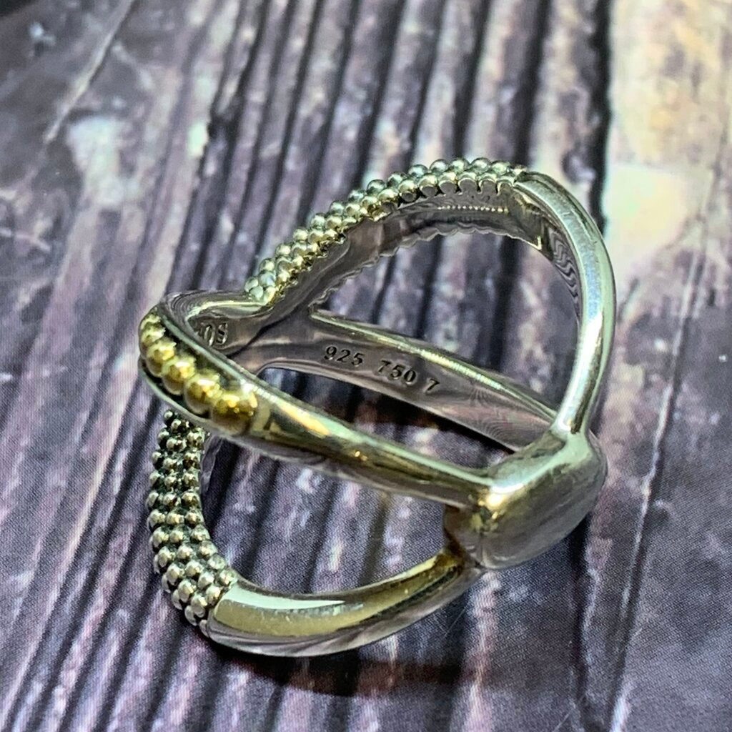 Lagos Two Tone X Ring