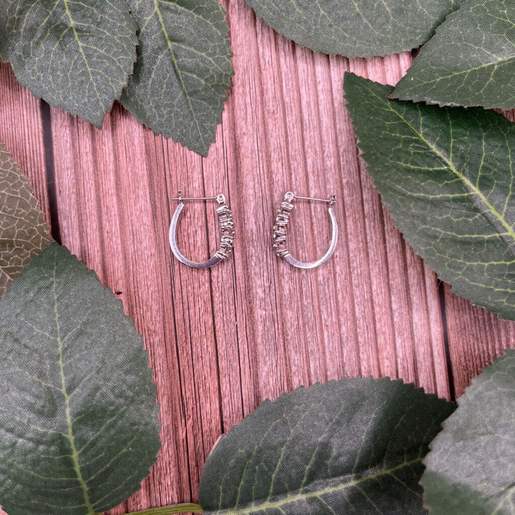 14k WG & Diamond Hoops