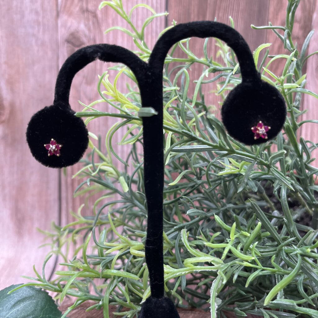 14k Gem Stud Earrings