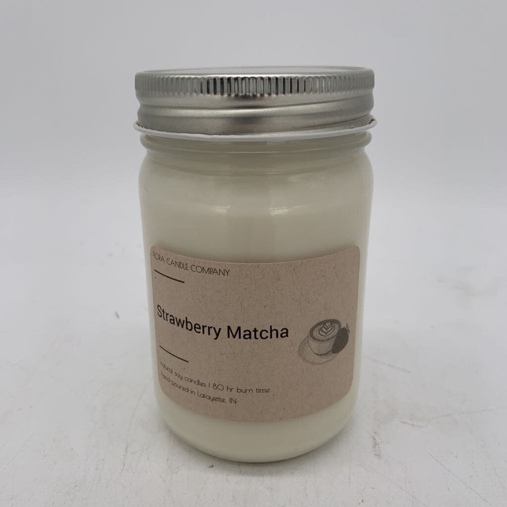 Strawberry Matcha 12oz Mason Jar Candle