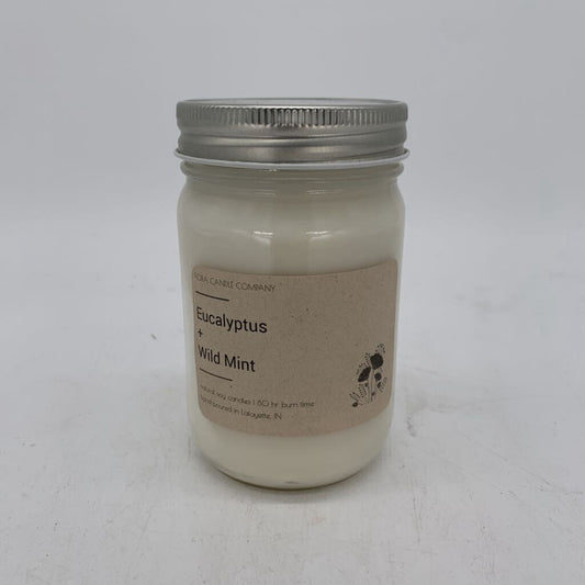 Eucalyptus + Wild Mint 12oz Mason Jar Candle
