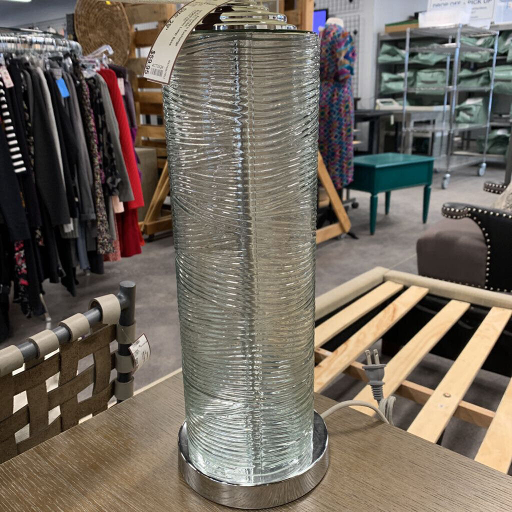 Ridged Glass Lamp Base