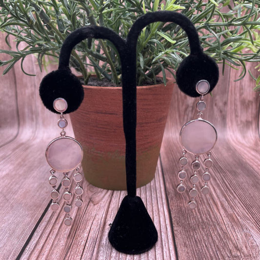 Sterling and Shell Drop Earrings