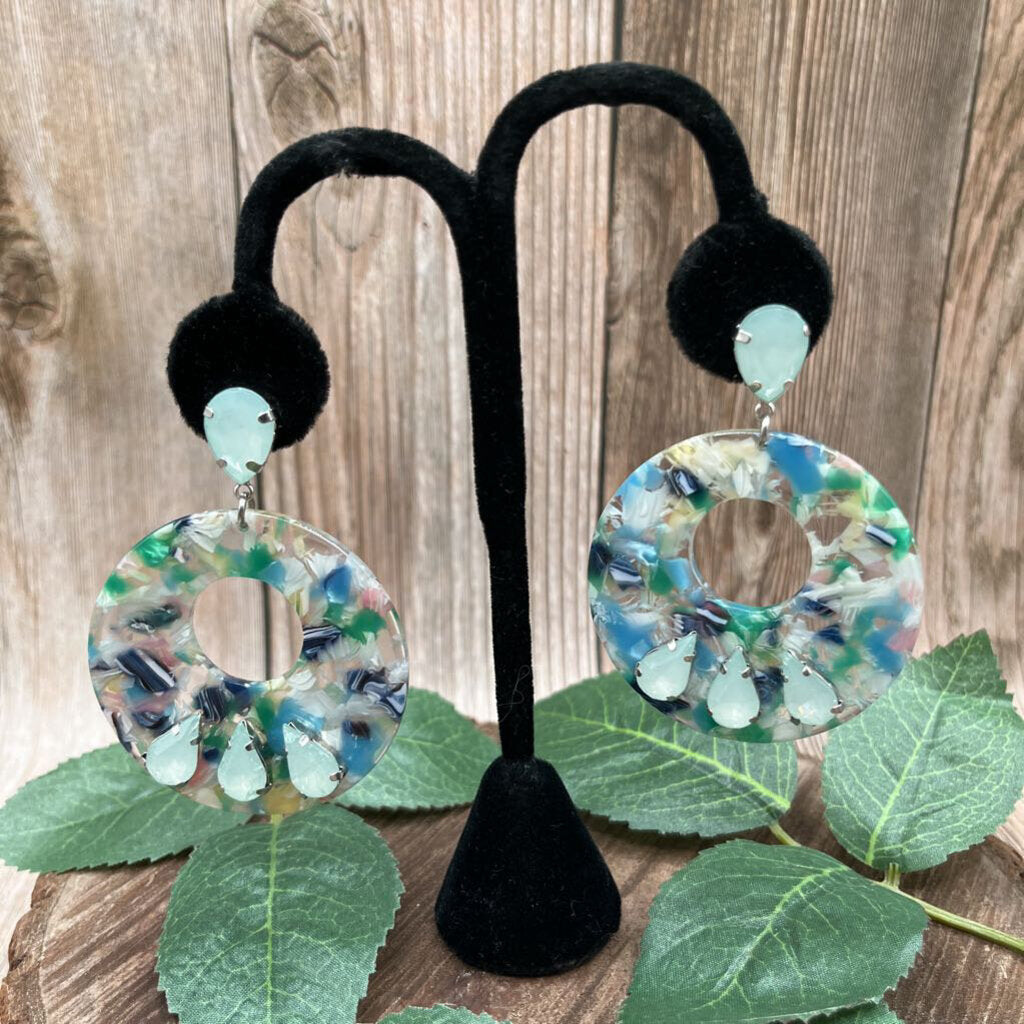 Resin Circle Drop Earrings