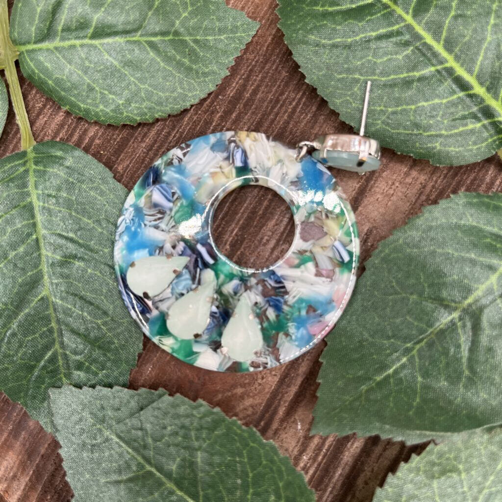 Resin Circle Drop Earrings