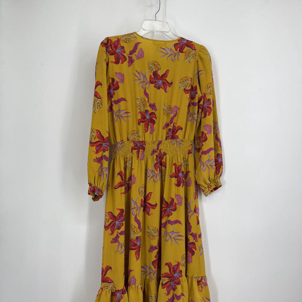 Tucker L/s Silk Floral Dress