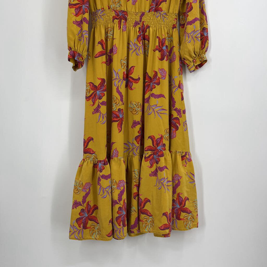 Tucker L/s Silk Floral Dress