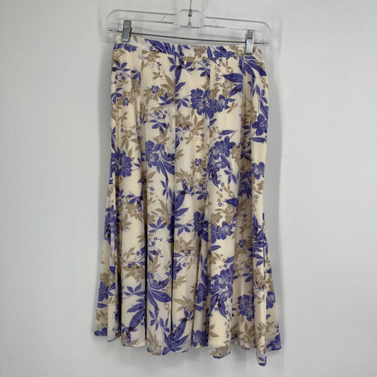 St John Floral Silk Skirt