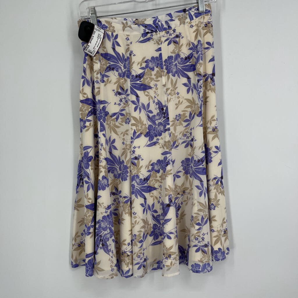 St John Floral Silk Skirt
