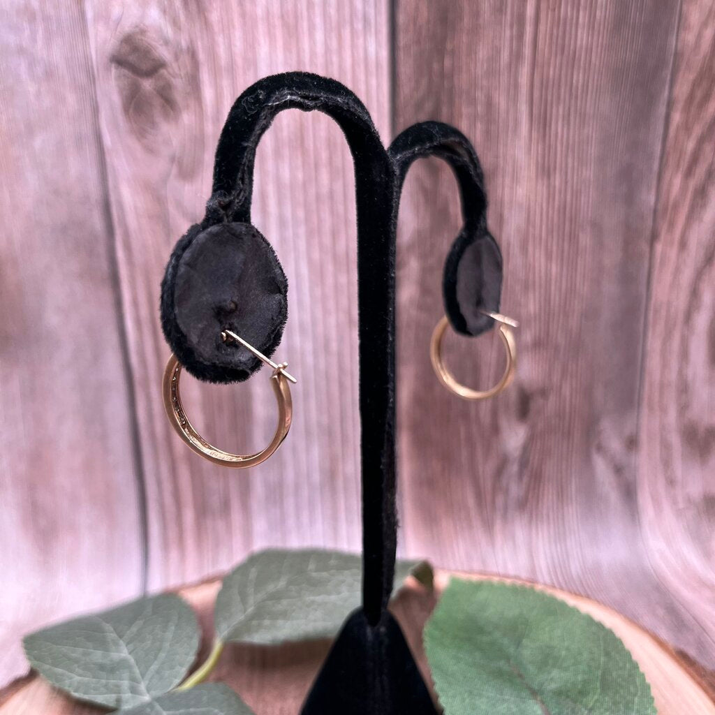 10k YG & Diamond Hook Earrings