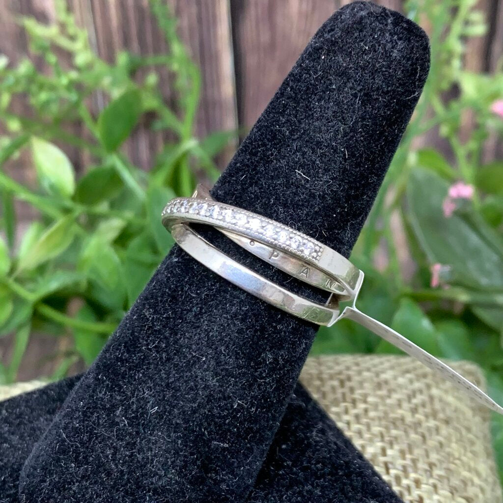 Pandora Crossover Pavé Triple Band Ring