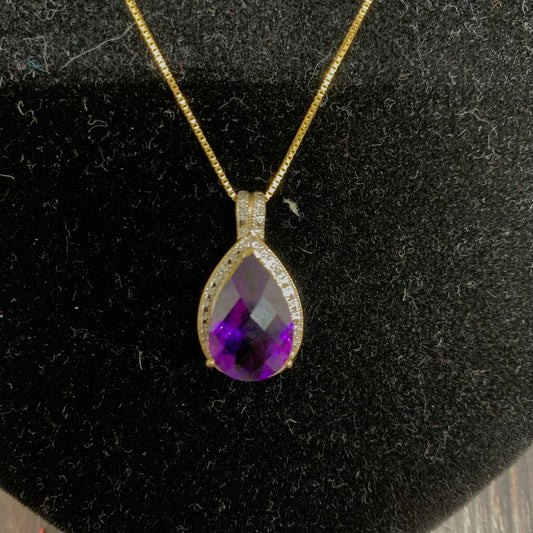 10k YG Amethyst Necklace