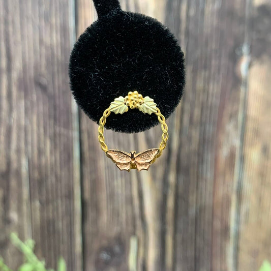 10k YG Butterfly Wreath Earrings