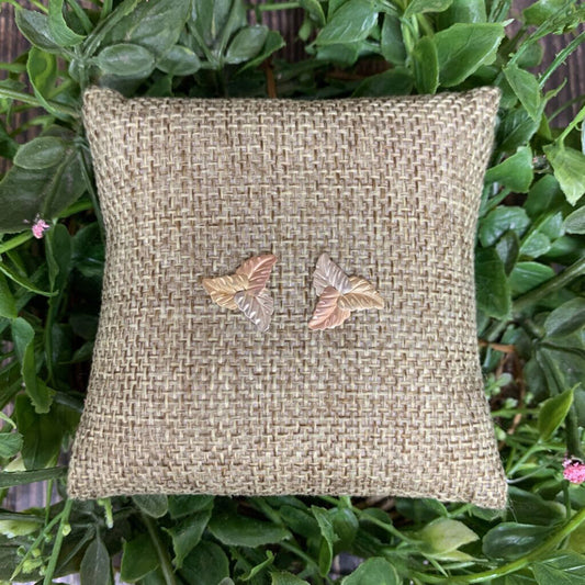 14k Gold Triple Leaf Earrings