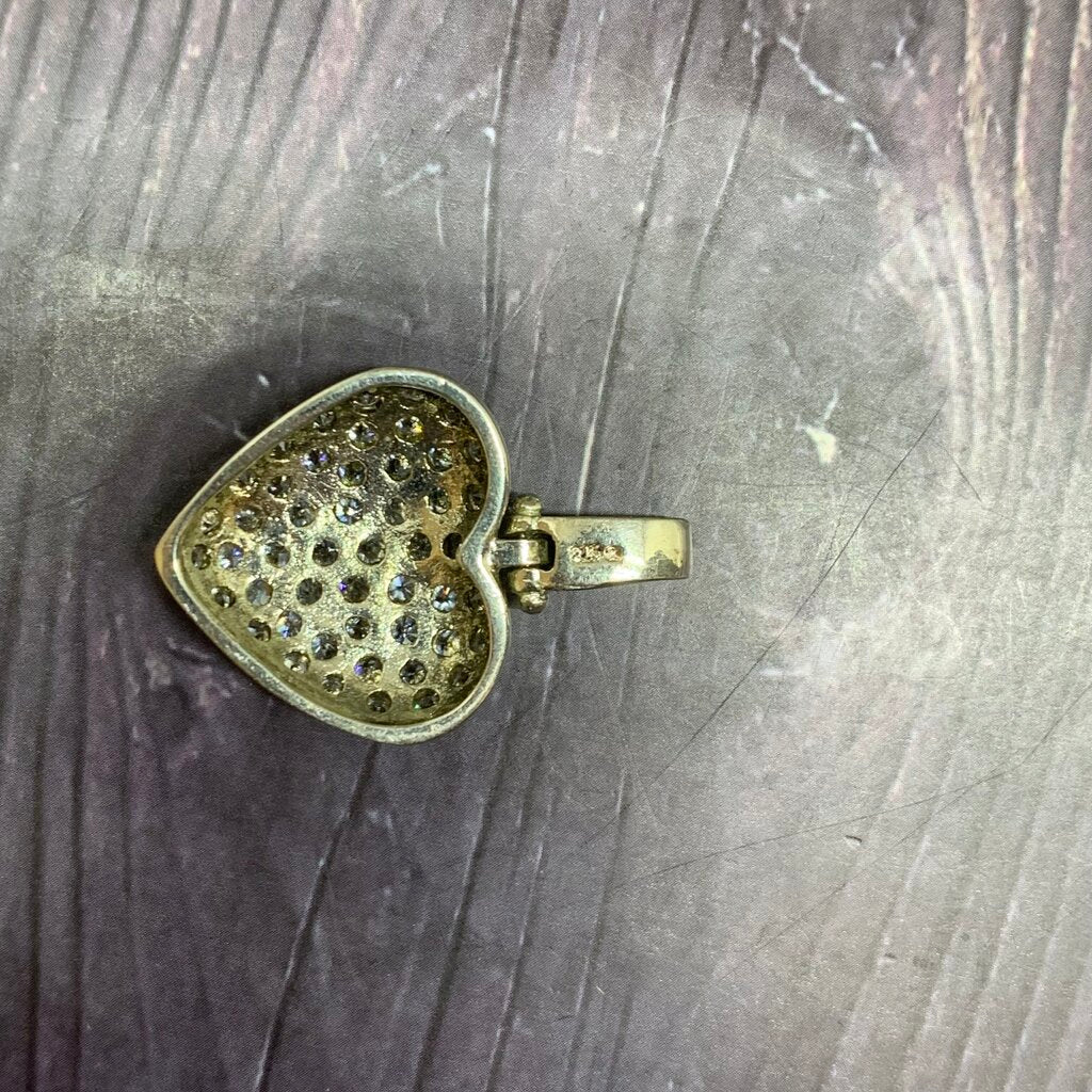 Sterling Pave Heart Pendant