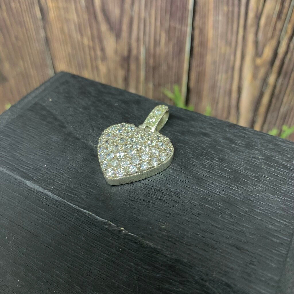 Sterling Pave Heart Pendant